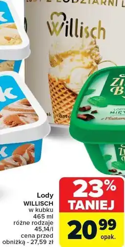Carrefour Market Lody WILLISCH w kubku 465ml oferta