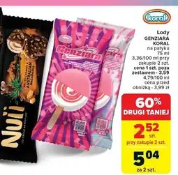 Carrefour Market Lody GENZIARA KORAL patyku 75ml oferta
