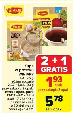 Carrefour Market Zupa w proszku WINIARY żurek 40g oferta