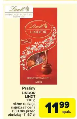 Carrefour Market Praliny LINDOR LINDT milk 100g oferta