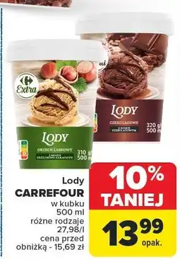 Carrefour Market Lody CARREFOUR w kubku 500ml oferta