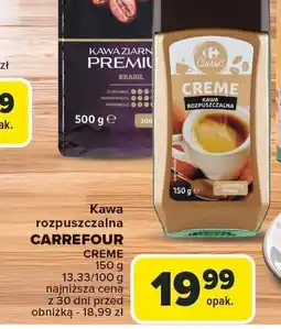 Carrefour Market Kawa rozpuszczalna CARREFOUR CREME 150g oferta