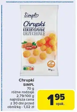 Carrefour Market Chrupki kukurydziane orzechowe 70g SIMPL oferta