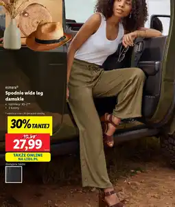 Lidl Spodnie wide leg damskie oferta