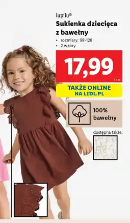 Lidl Sukienka dziecięca z bawełny Lupilu oferta