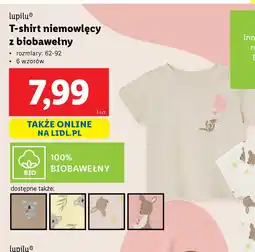 Lidl T-shirt niemowlęcy z biobawełny Lupilu oferta