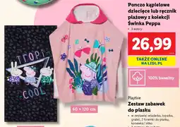 Lidl Poncho kąpielowe dziecięce lub ręcznik plażowy z kolekcji Swinka Peppa oferta