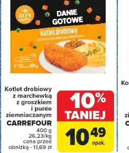 Carrefour Kotlet drobiowy z marchewką z groszkiem i puree ziemniaczanym Carrefour oferta