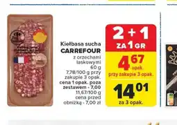 Carrefour Kiełbasa sucha Carrefour z orzechami laskowymi oferta