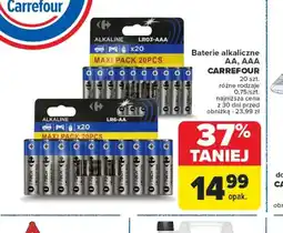 Carrefour Baterie alkaliczne AA, AAA Carrefour oferta