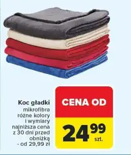 Carrefour Koc gładki z mikrofibry oferta