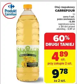 Carrefour Olej rzepakowy Carrefour 1l oferta