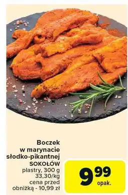 Carrefour Boczek w marynacie słodko-pikantnej plastry Sokołów oferta