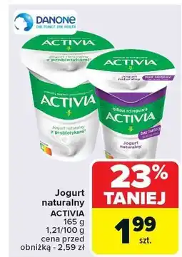 Carrefour Jogurt naturalny ACTIVIA 165g oferta