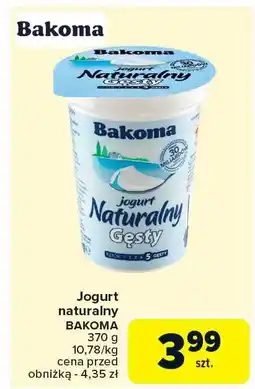 Carrefour Jogurt naturalny BAKOMA 370 g oferta