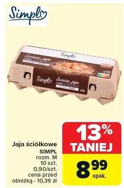 Carrefour Jaja ściółkowe SIMPL rozmiar M 10 szt oferta