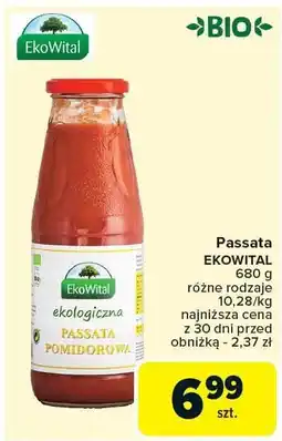 Carrefour Passata pomidorowa EKOWITAL 680g oferta