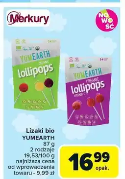 Carrefour Lizaki bio YUMEARTH 87g 2 rodzaje oferta