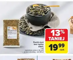 Carrefour Pestki dyni bez łupiny Simpl oferta