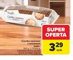 Carrefour Ciastka owsiane z sezamem Simpl oferta
