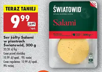 Biedronka Ser żółty Salami w plastrach Światowid oferta