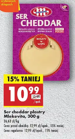 Biedronka Ser cheddar plastry Mlekovita oferta