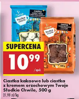 Biedronka Ciastka kakaowe lub ciastka z kremem orzechowym Twoje Słodkie Chwile oferta