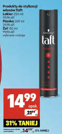 Delikatesy Centrum Produkty do stylizacji włosów Taft Lakier itp. oferta
