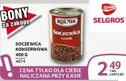 Selgros Soczewica konserwowa oferta