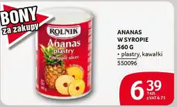 Selgros Ananas w syropie oferta