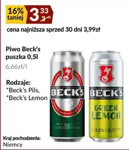 Sużyw Piwo Beck's oferta