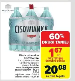 Carrefour Woda mineralna cisowianka oferta