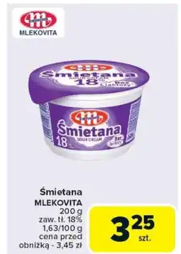 Carrefour Śmietana MLEKOVITA oferta