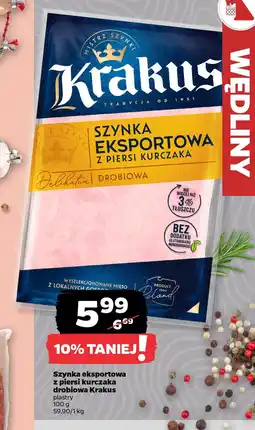 Netto Szynka eksportowa z piersi kurczaka drobiowa Krakus oferta