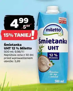 Netto Śmietanka UHT 12% Miletto oferta