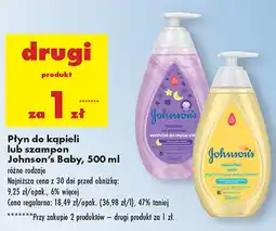 Biedronka Płyn do kąpieli lub szampon Johnson's Baby oferta