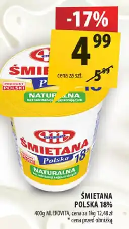 Arhelan Śmietana polska 18% 400g Mlekovita oferta