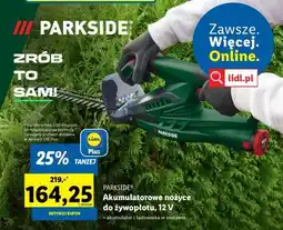 Lidl PARKSIDE Akumulatorowe nożyce do żywopłotu 12 V oferta