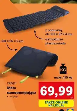 Lidl CRIVIT Mata samopompująca oferta
