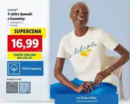 Lidl T-shirt damski z bawełny oferta