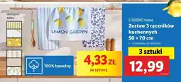 Lidl LIVARNO home Zestaw 3 ręczników kuchennych oferta