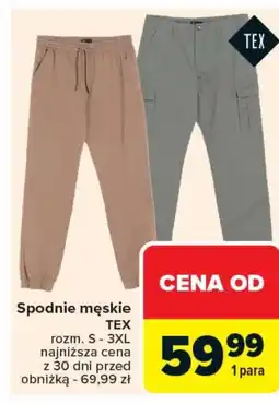 Carrefour Spodnie męskie TEX oferta