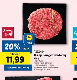 Lidl Duży burger wołowy Rzeźnik oferta