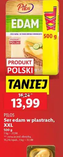 Lidl Ser edam w plastrach Pilos oferta