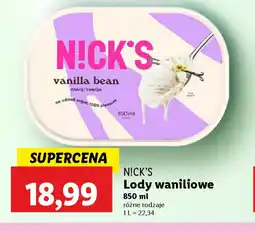 Lidl Lody waniliowe Nick's oferta