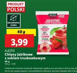 Lidl Chipsy jabłkowe z sokiem truskawkowym Alesto oferta
