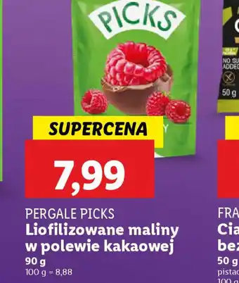 Lidl Pergalė Picks Liofilizowane maliny w polewie kakaowej oferta