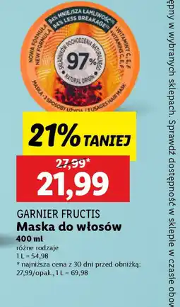 Lidl Garnier Fructis Maska do włosów oferta