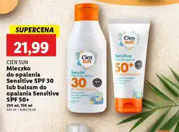 Lidl Cien Sun Mleczko do opalania Sensitive SPF 30 lub balsam do opalania Sensitive SPF 50+ oferta