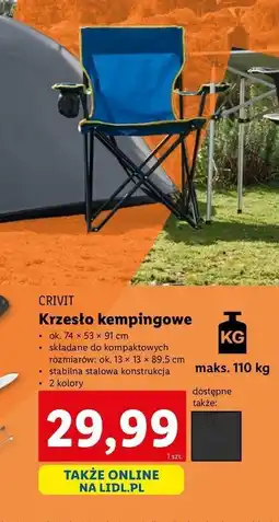 Lidl Krzesło turystyczne 74 x 91 53 cm Crivit oferta